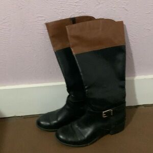 Style & Co black and‎ brown vegan riding boots size 10